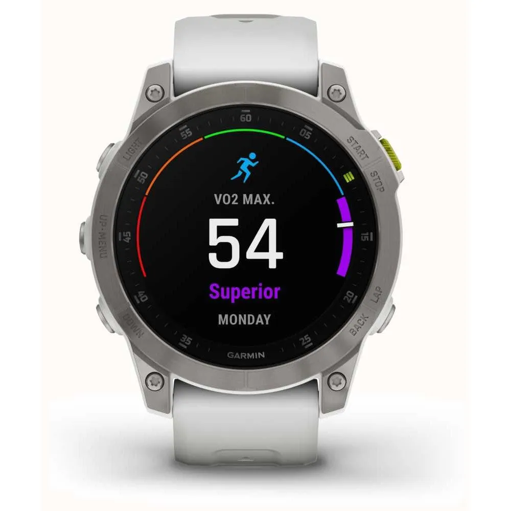 Garmin Epix Gen 2 Watch  Carrera White Titanium with Silicone Band
