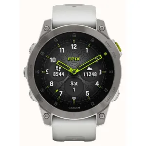 Garmin Epix Gen 2 Watch  Carrera White Titanium with Silicone Band
