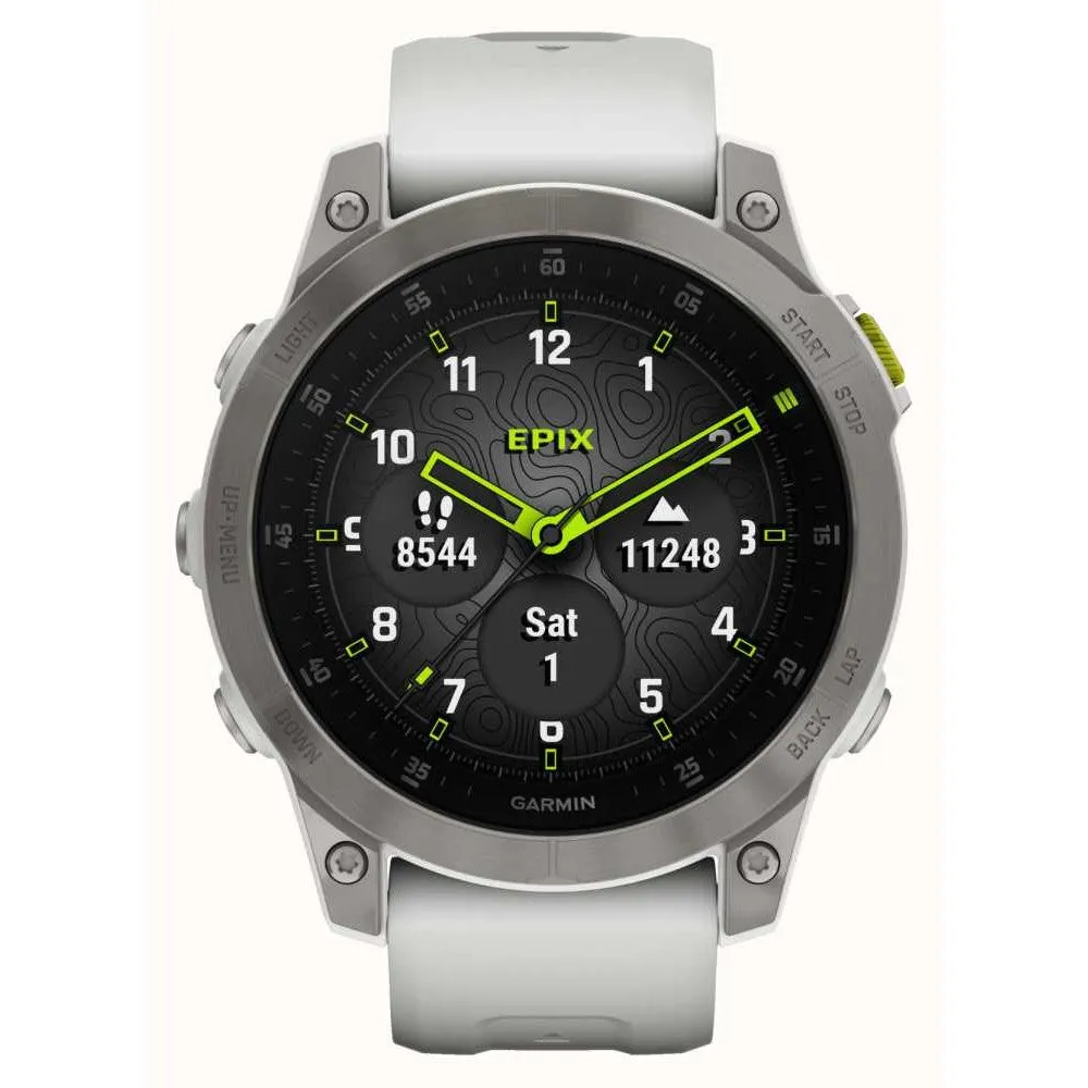 Garmin Epix Gen 2 Watch  Carrera White Titanium with Silicone Band