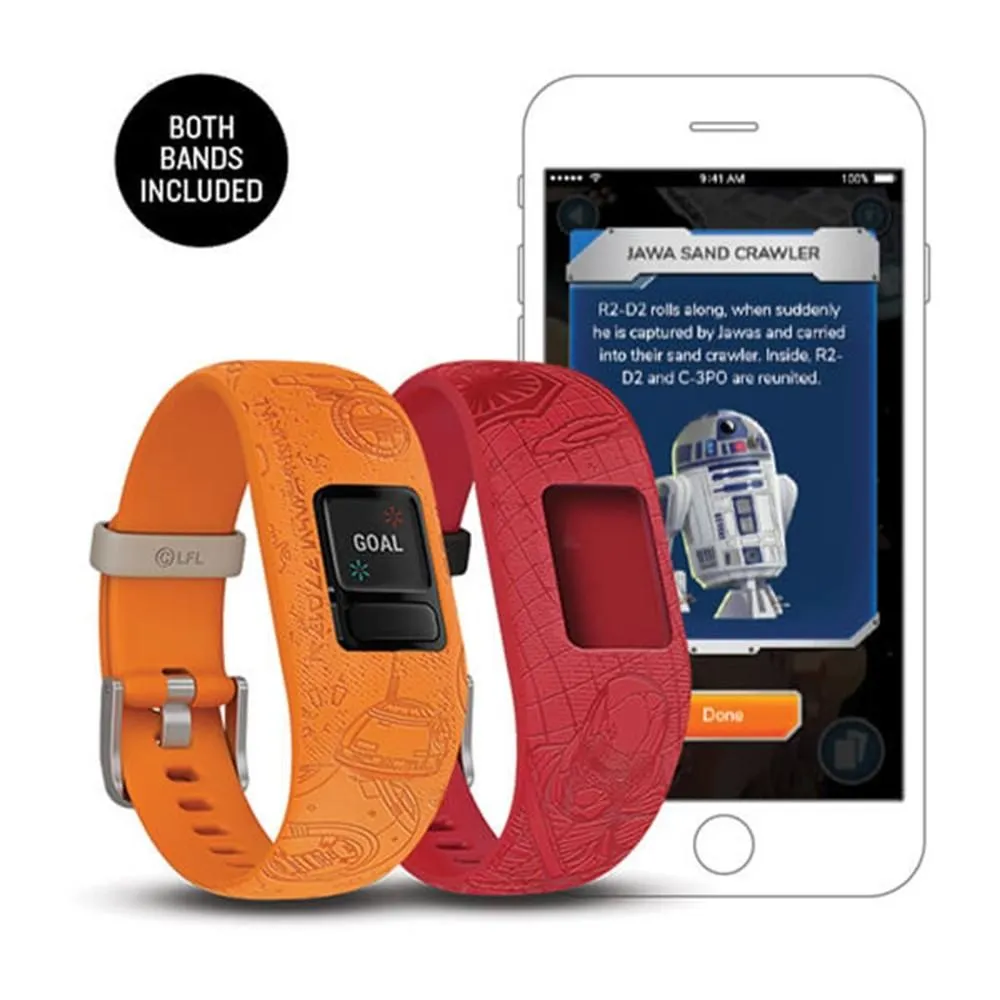 Garmin vivofit Jr 2 Kids Star Wars Light Side vs Dark Side Silicone Band Fitness/Activity Tracker Smart Watch - 010-01909-45