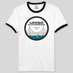 GOLDEN GATE SHARK MEN'S RINGER TEE