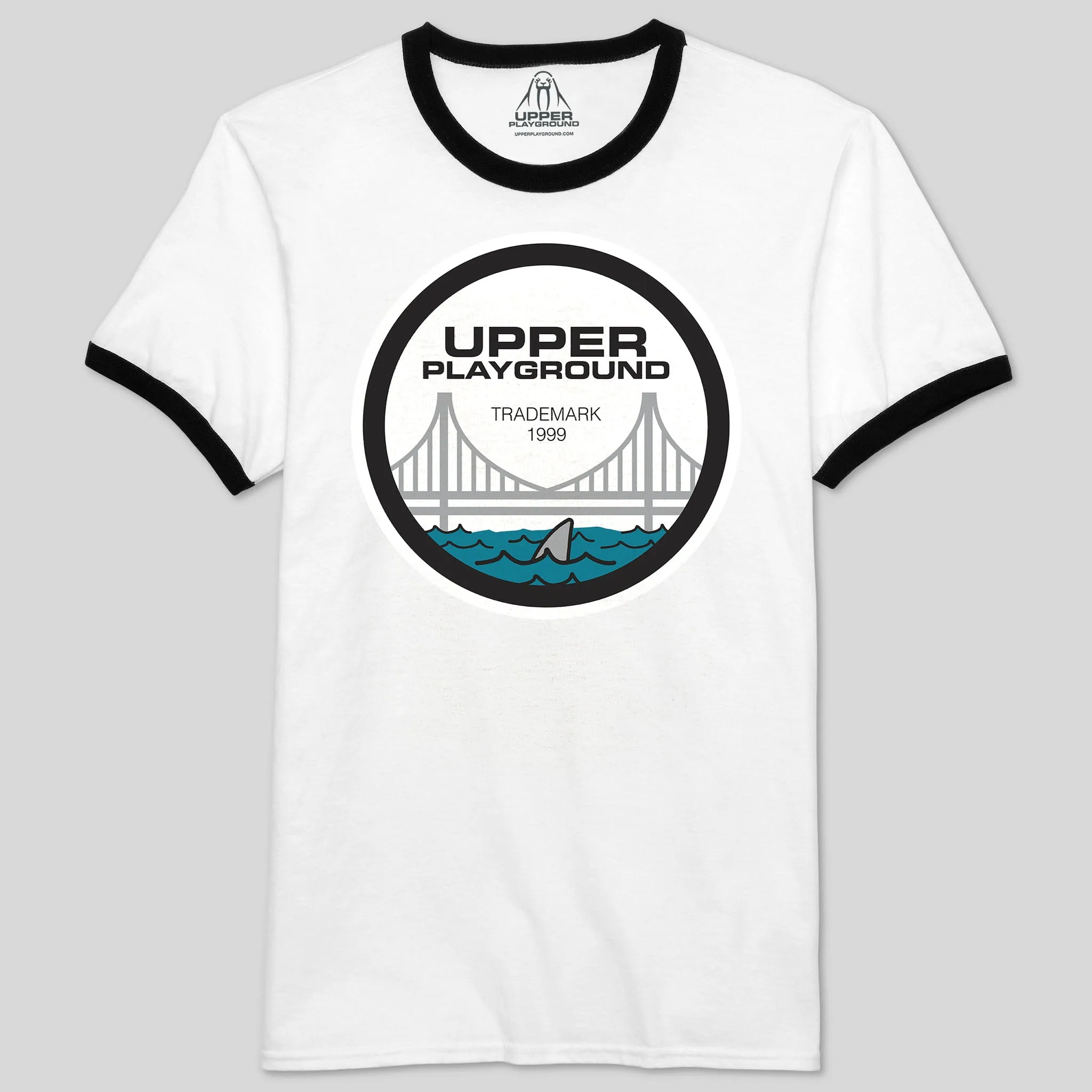 GOLDEN GATE SHARK MEN'S RINGER TEE