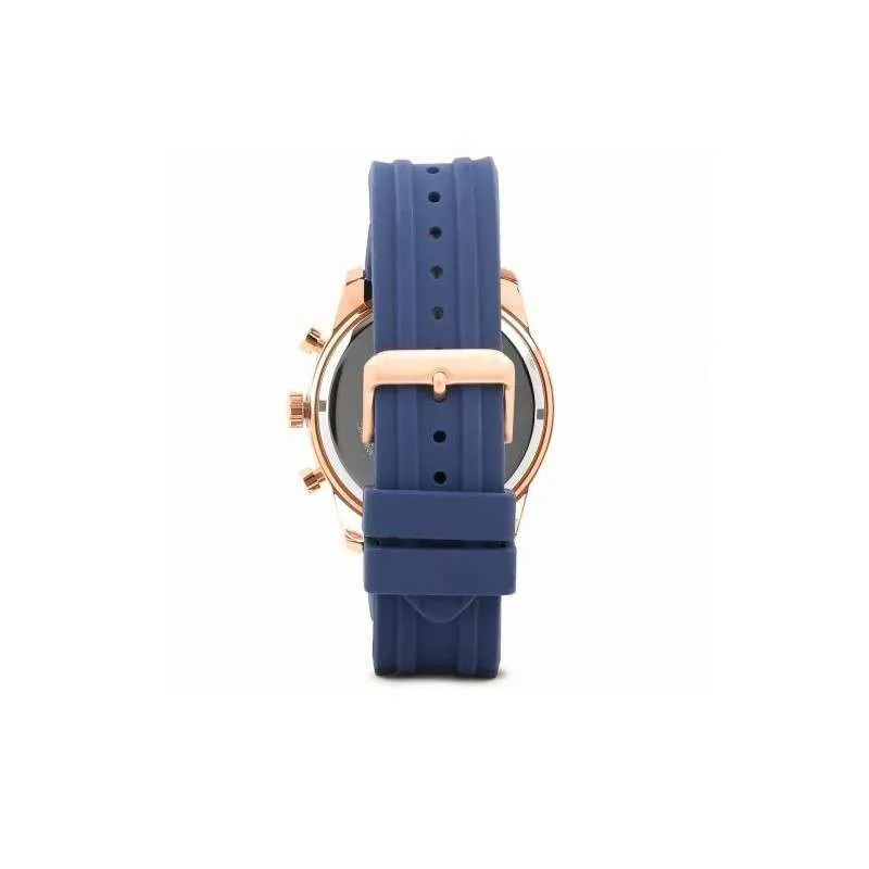 Guess Caliber White Dial Blue Rubber Strap Chronograph  Men's Watch W0864G5