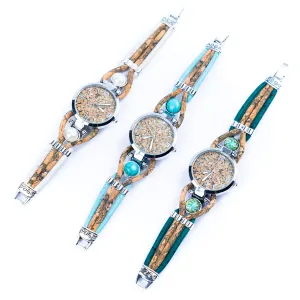 Handmade cork watch for women WA-189 WITH BOX