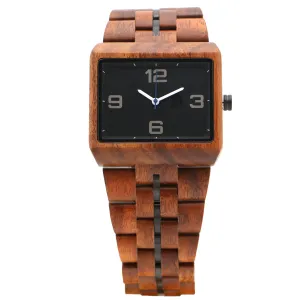 Hawaiian Koa Wood Watch - Minimalist Square Face