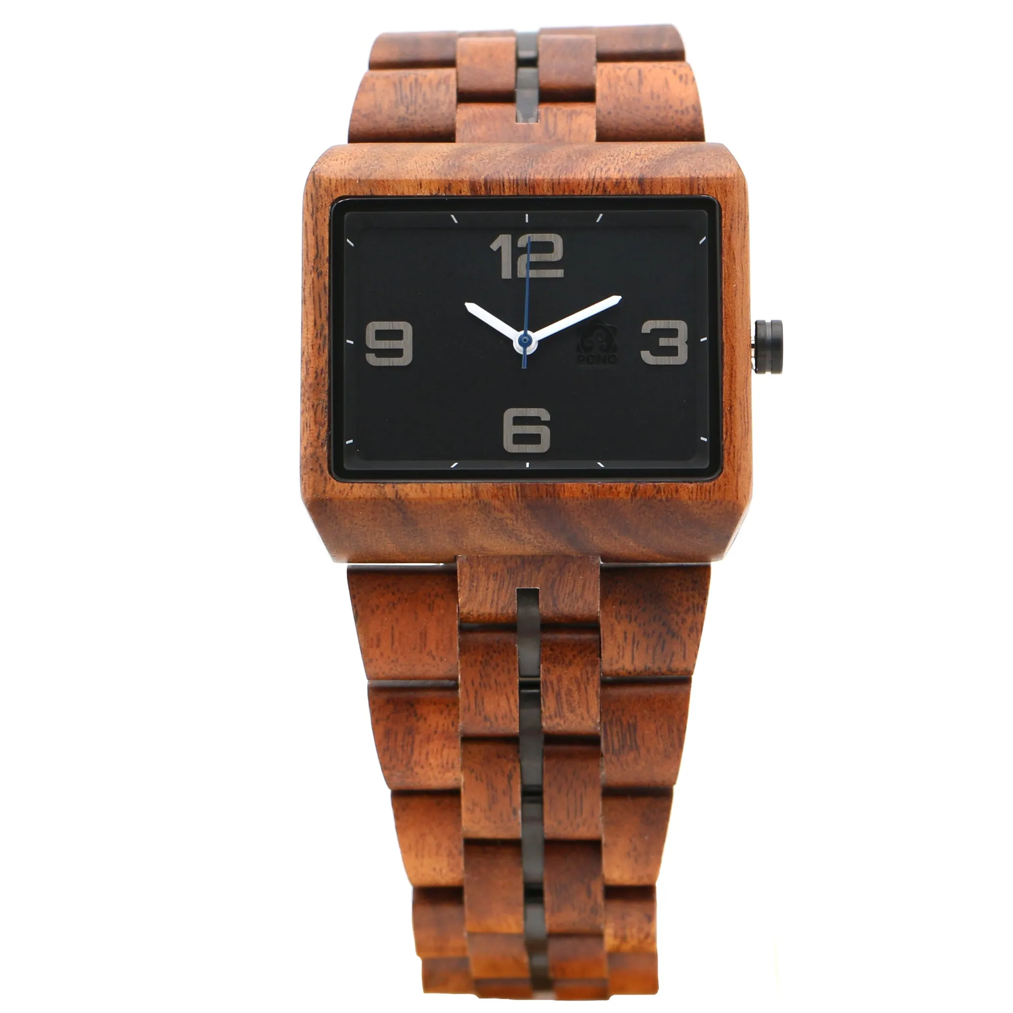 Hawaiian Koa Wood Watch - Minimalist Square Face