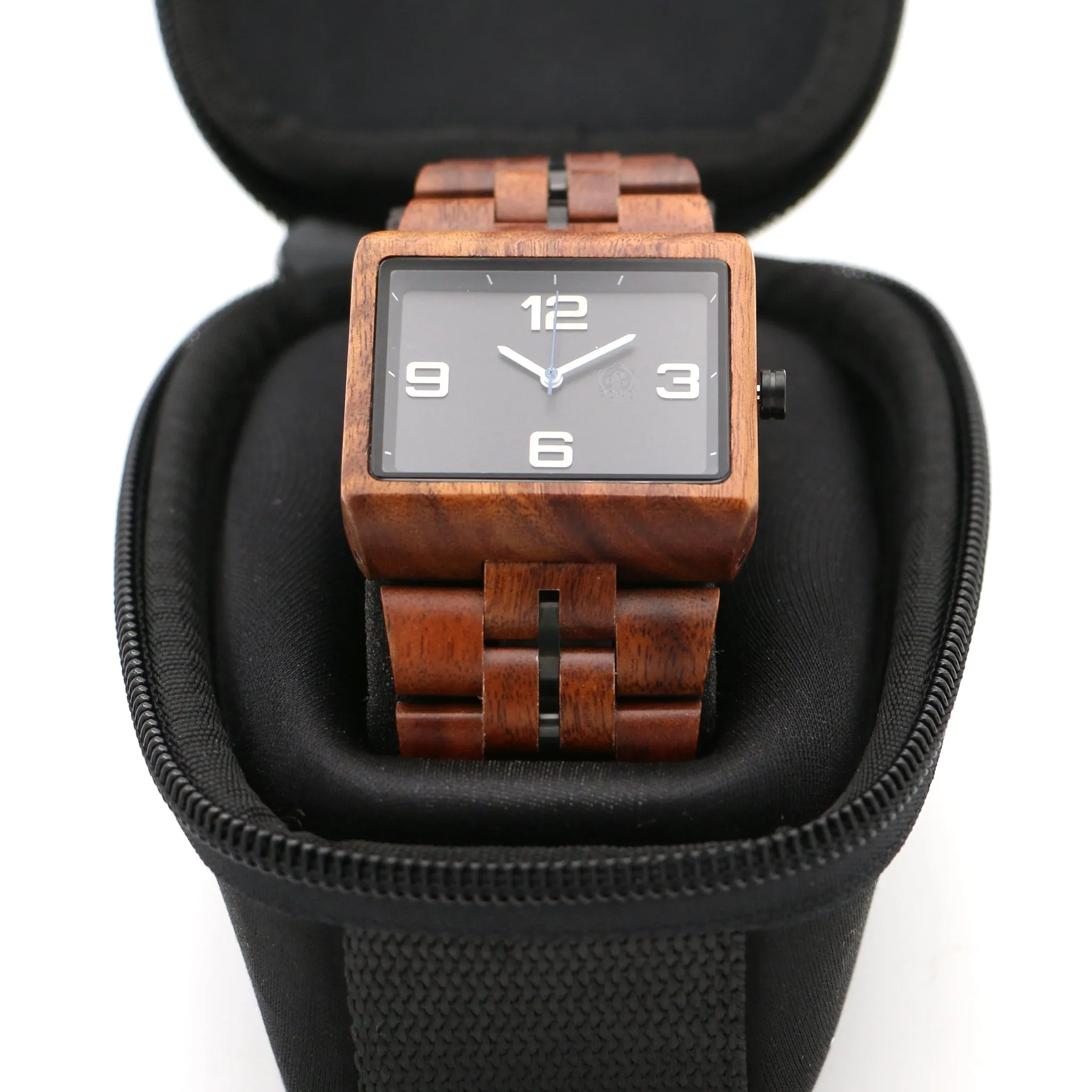 Hawaiian Koa Wood Watch - Minimalist Square Face