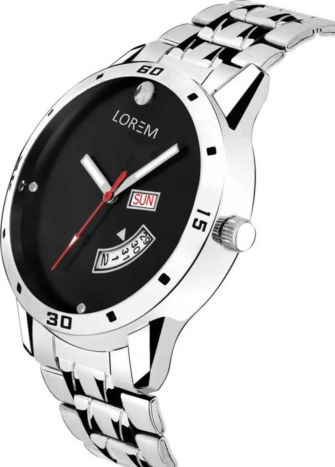 LOREM Black Day Date Analog Watch For Men LR104