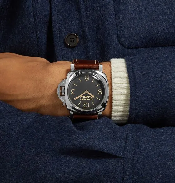 Luminor 1950 Hand-Wound 47mm Stainless Steel and Leather Watch