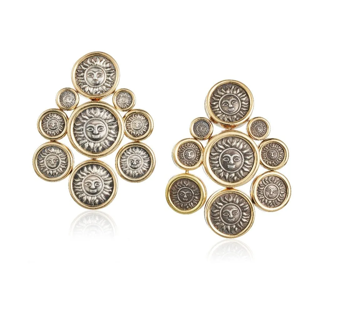 Marina B 'Donatella' 18K Gold Metal Disc Coin Earclips ASC5435