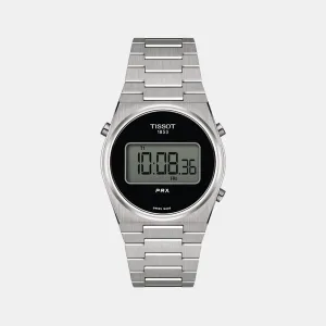 Men Black Digital Stainless Steel Watch T1372631105000