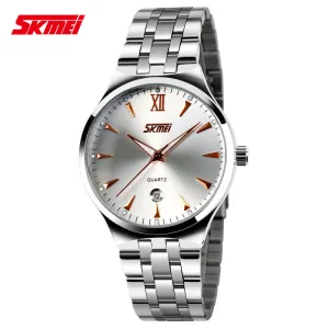 Men full steel watch quartz men casual fashion watch wristwatch with calendar Men business hours wrist watch