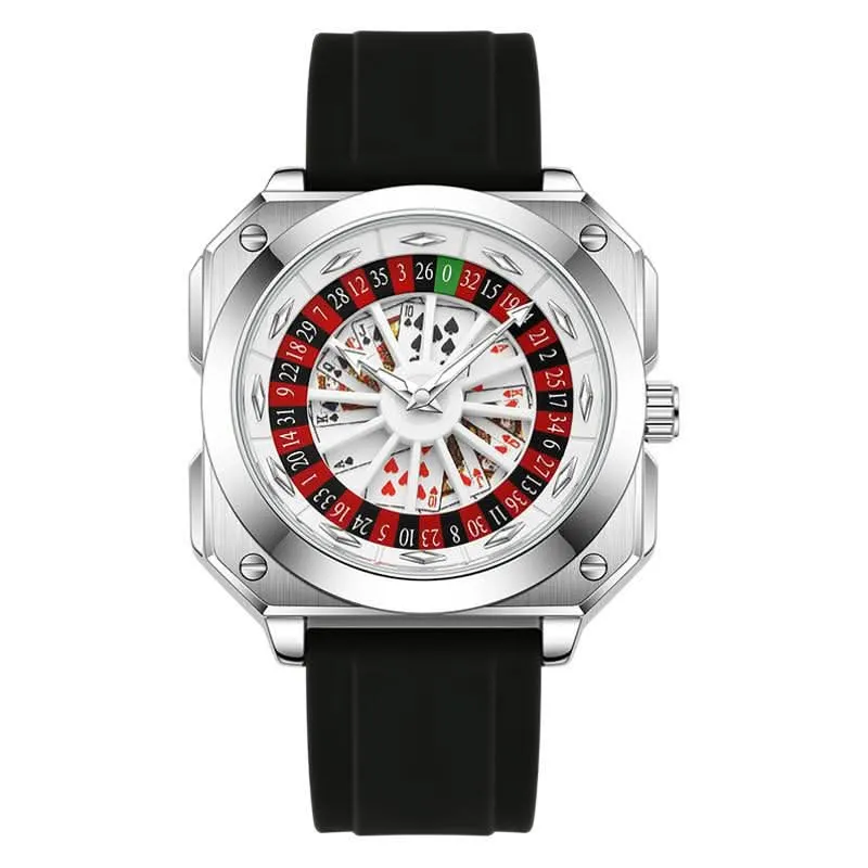 Men’s Lucky Poker Automatic Watch – Gambler Style Turntable Dial