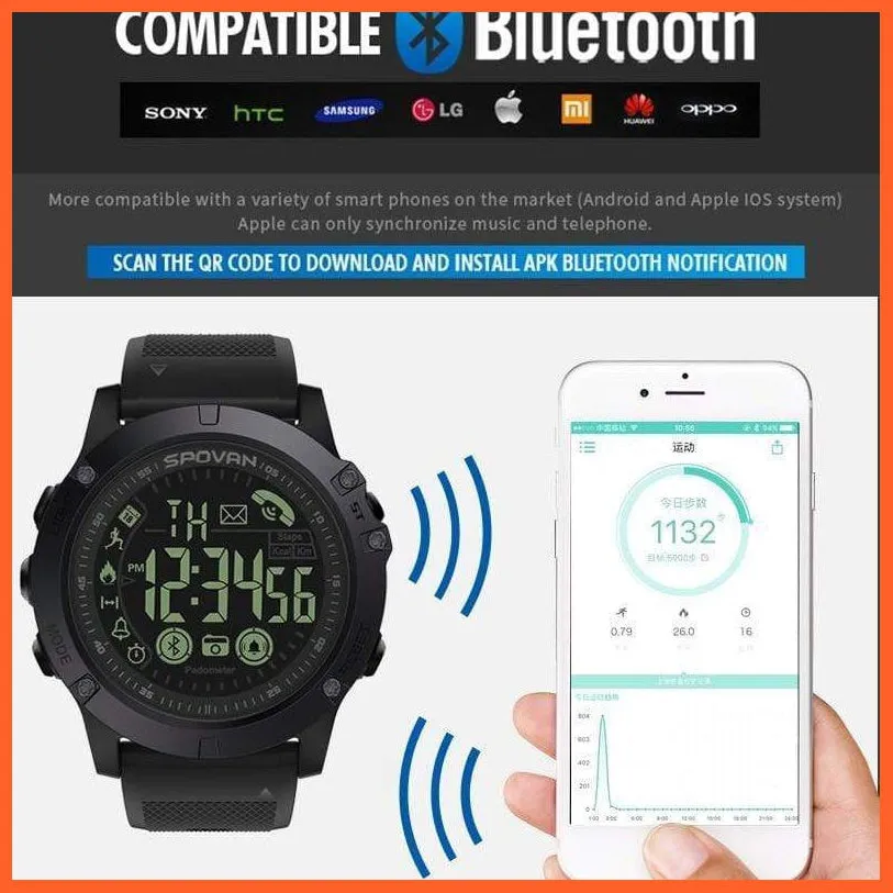 Mens Sports Smartwatch Monitoring Smart Watch For Ios And Android | Gravity Sensor Waterproof Digital Watches