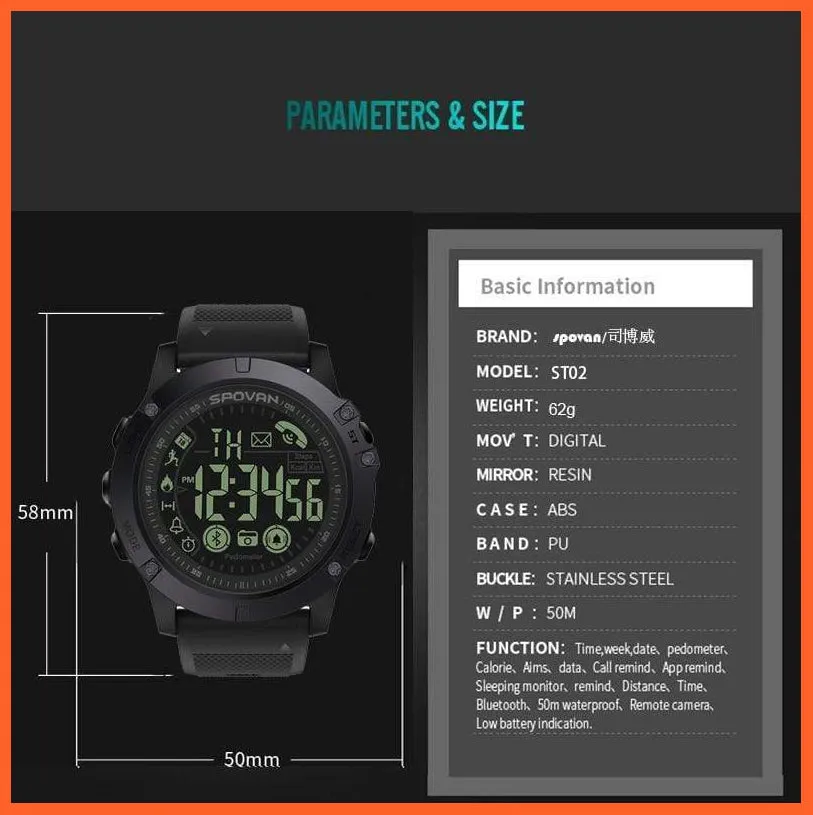 Mens Sports Smartwatch Monitoring Smart Watch For Ios And Android | Gravity Sensor Waterproof Digital Watches