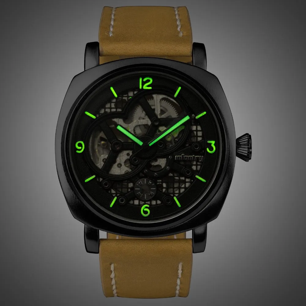 Mens Watches Automatic Mechanical Mens Watch Luminous Luxury Brand Wrist Watch Leather Strap Classic Relogio Hombres