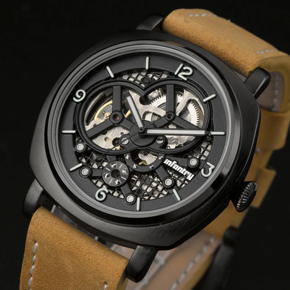 Mens Watches Automatic Mechanical Mens Watch Luminous Luxury Brand Wrist Watch Leather Strap Classic Relogio Hombres