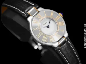 Must De Cartier 21C Ladies Watch - Stainless Steel and 18K Gold