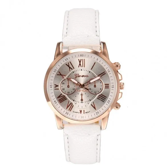 New Women Round Wristwatch Multi Dial Quartz Battery Analog Casual Sports Watch