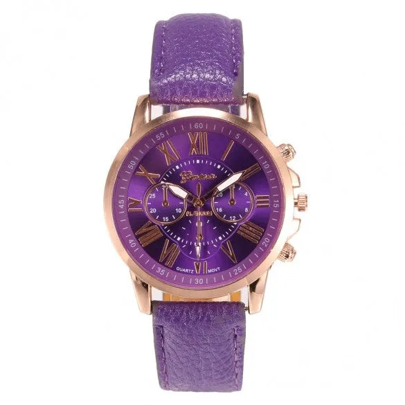New Women Round Wristwatch Multi Dial Quartz Battery Analog Casual Sports Watch