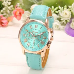 New Women Round Wristwatch Multi Dial Quartz Battery Analog Casual Sports Watch