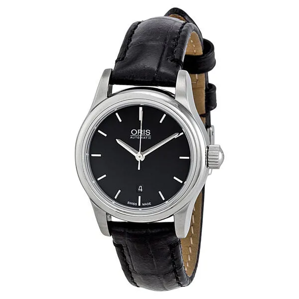 Oris Classic Date Automatic Black Dial Stainless Steel Ladies Watch 561-7650-4054LS 01 561 7650 4054-07 5 14 11