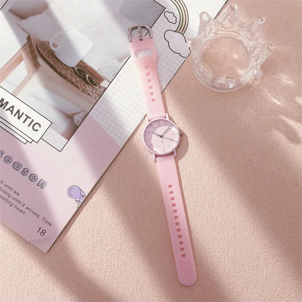 Pink Digital Simple Women Dresses Fashion Casual Watch