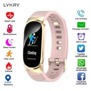 "LYKRY" Sport Pedometer  Blood Pressure Oxygen Heart Rate Monitor Fitness Tracker Call Alarm Reminder