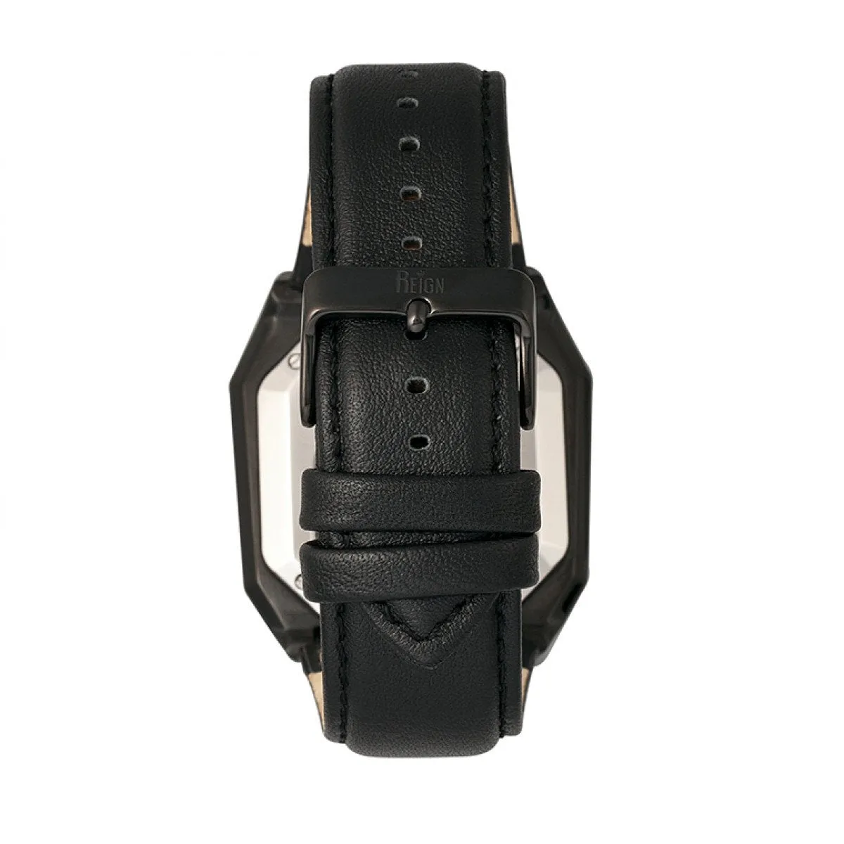 Reign Asher Automatic Sapphire Crystal Leather-Band Watch