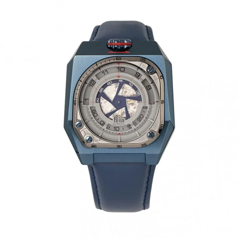 Reign Asher Automatic Sapphire Crystal Leather-Band Watch
