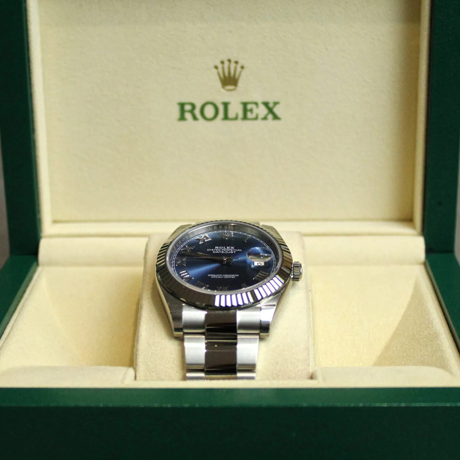 Rolex Datejust 41 126334 Blue Roman Numeral Dial Watch Unworn