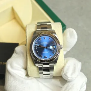 Rolex Datejust 41 126334 Blue Roman Numeral Dial Watch Unworn