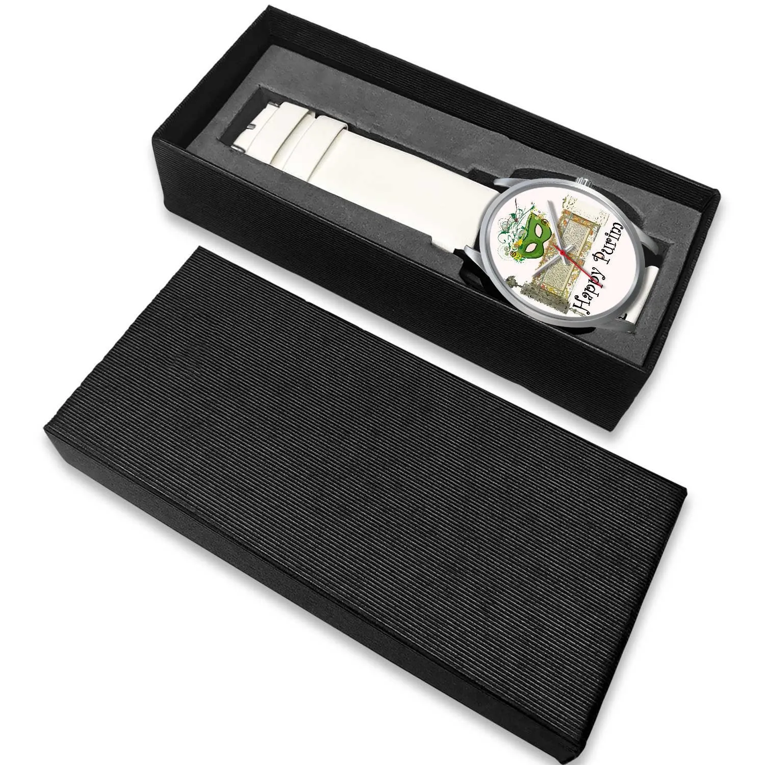 Silver Purim Wrist Watches in Colors Happy Purim!