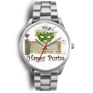 Silver Purim Wrist Watches in Colors Happy Purim!