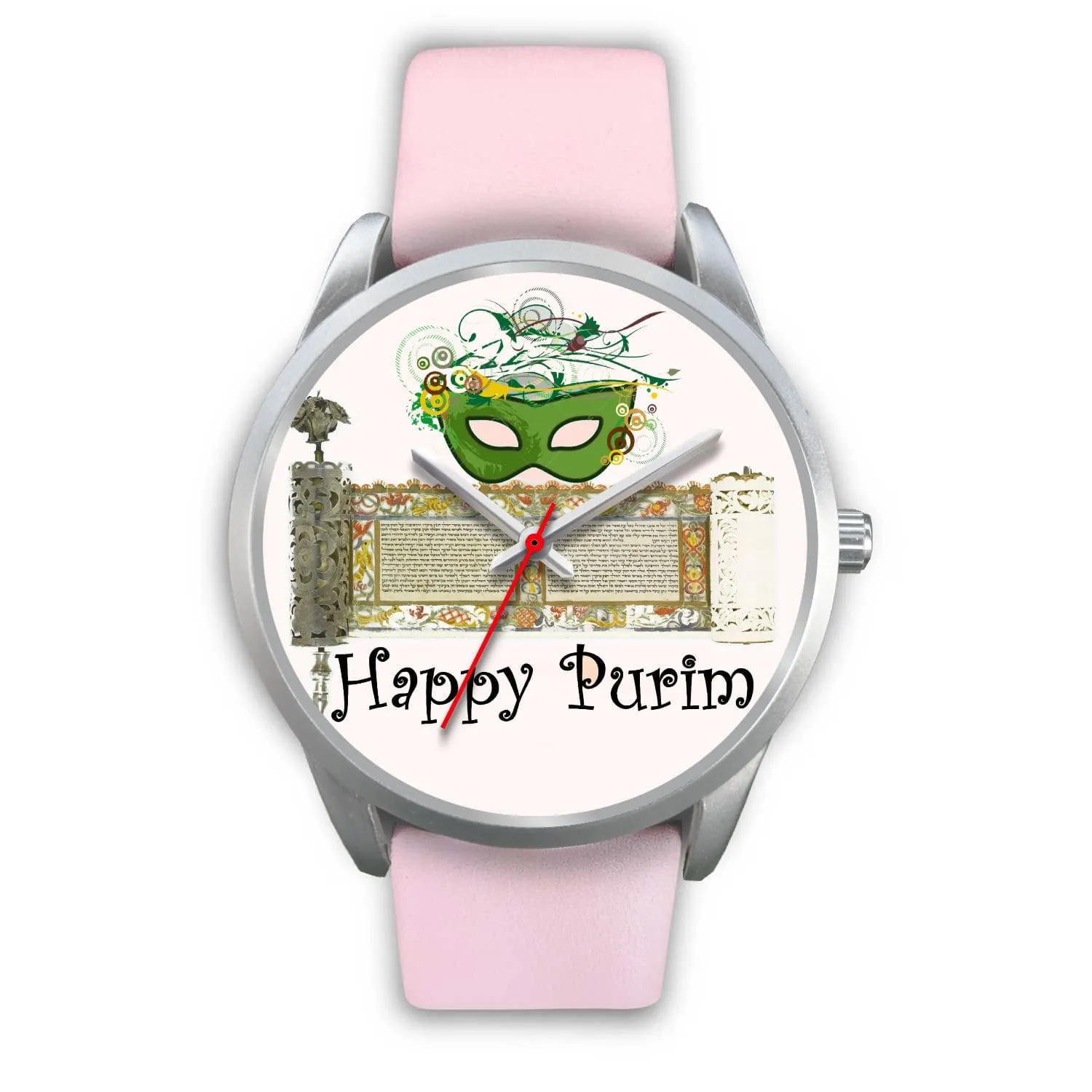 Silver Purim Wrist Watches in Colors Happy Purim!