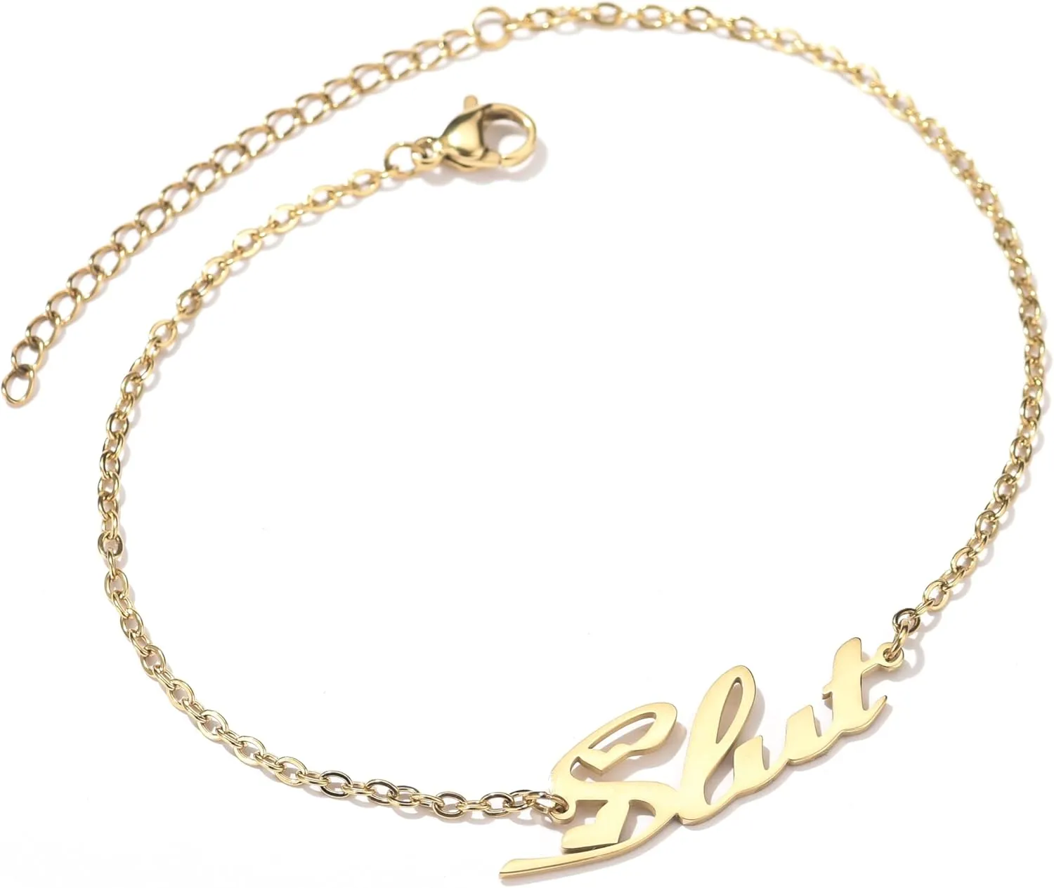 Slut Ankle Bracelet - Silver or Gold Plated Anklet, Swinger Jewelry
