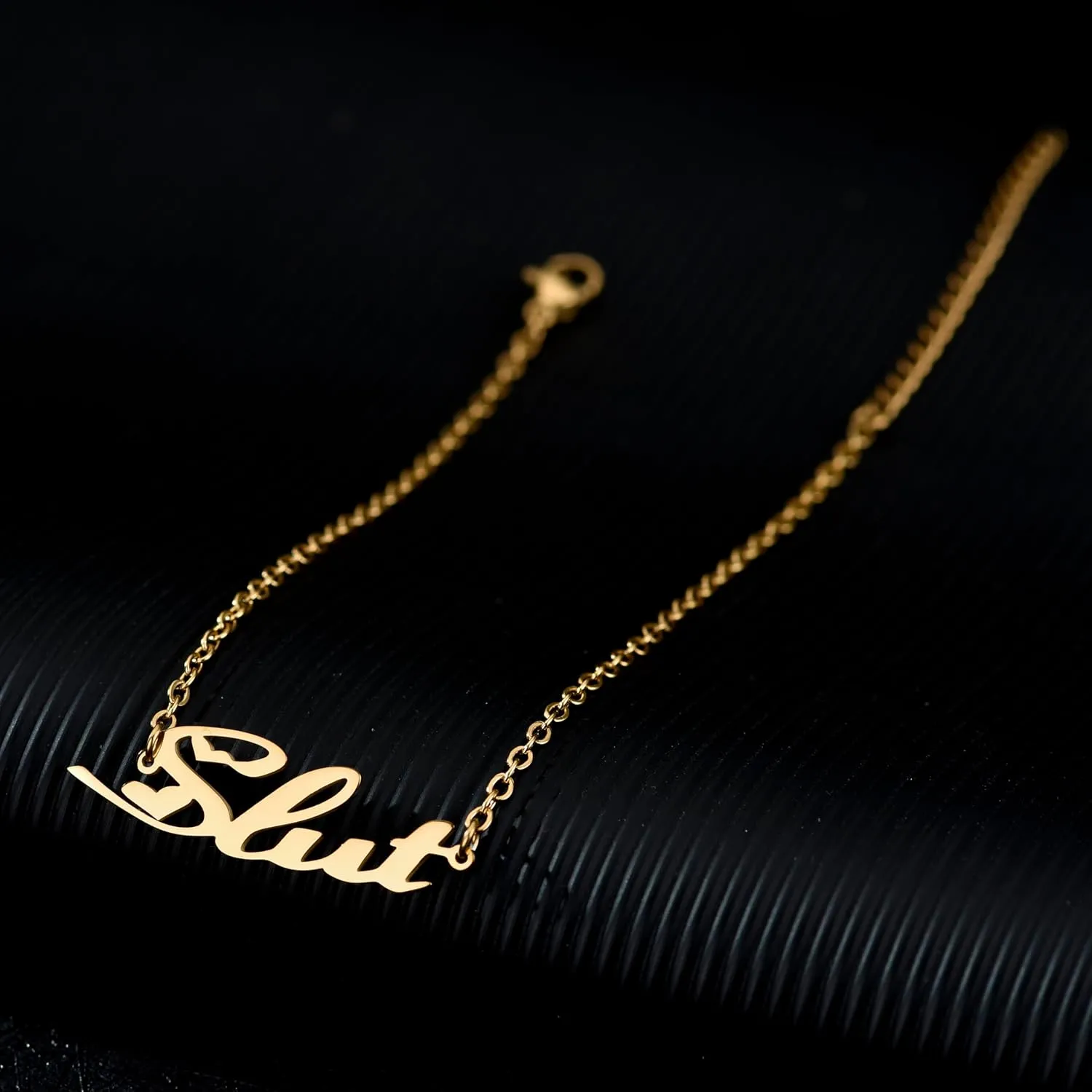 Slut Ankle Bracelet - Silver or Gold Plated Anklet, Swinger Jewelry