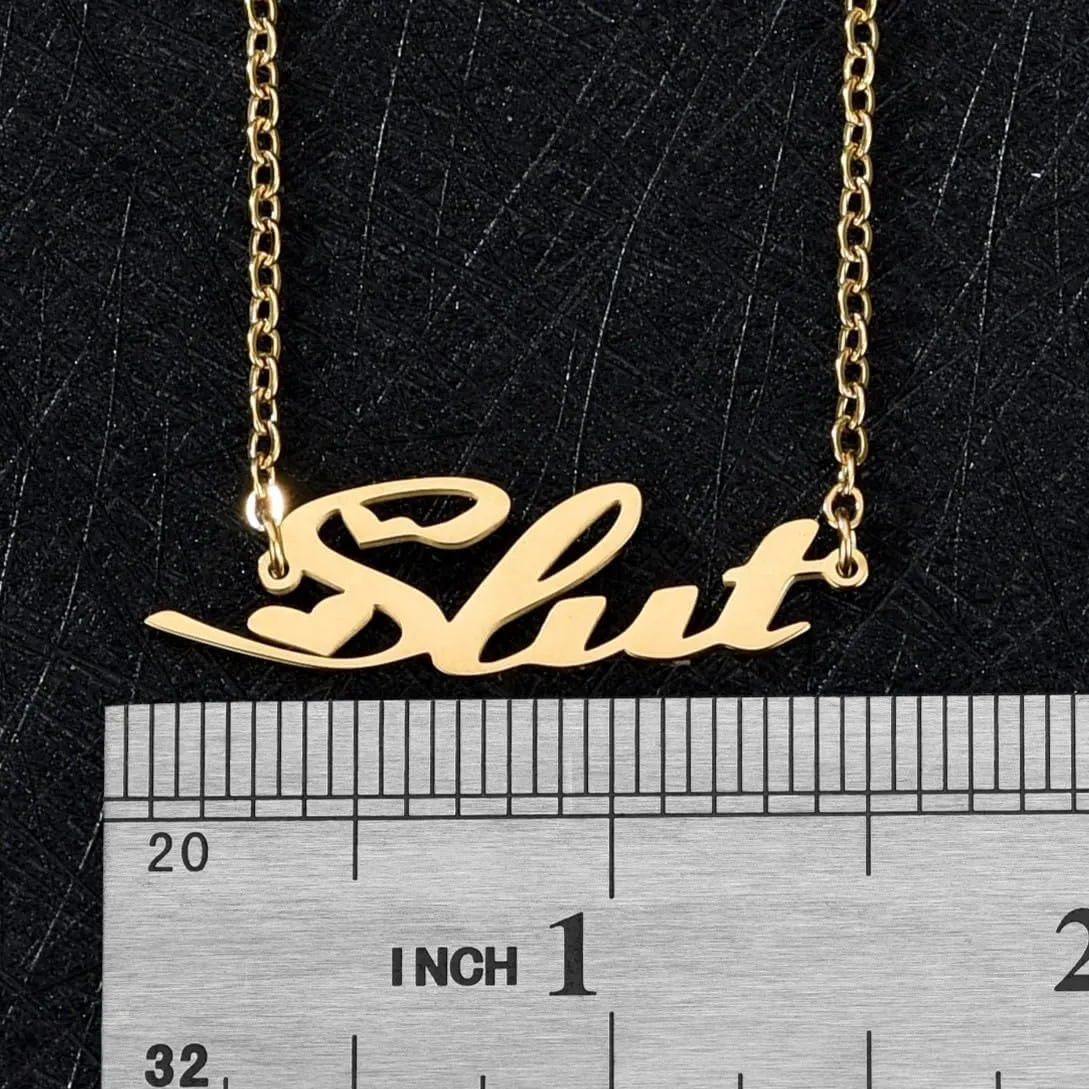 Slut Ankle Bracelet - Silver or Gold Plated Anklet, Swinger Jewelry