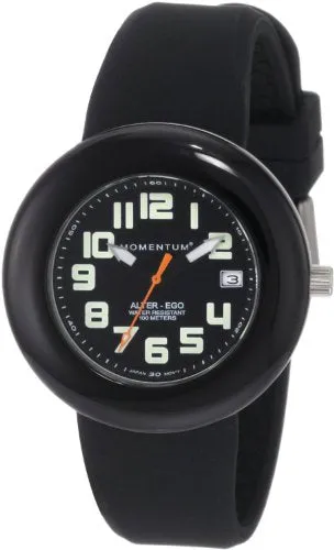St. Moritz New Momentum M1 Women's Alter Ego Dive Watch & Underwater Timer for Scuba Divers with Black Face, Purple Ring & Soft Black Silicone Rubber Band (Includes 1 Extra Black Top Ring)
