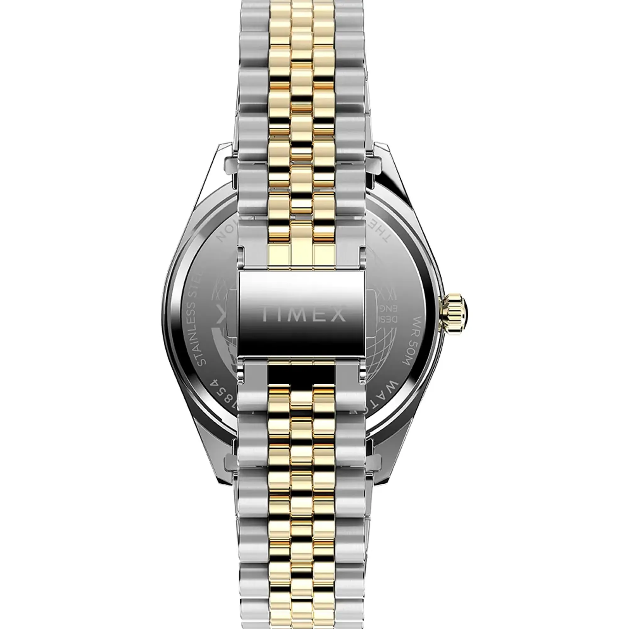 Timex Mens Legacy Day/Date Two Tone Case Blue Dial Bracelet
