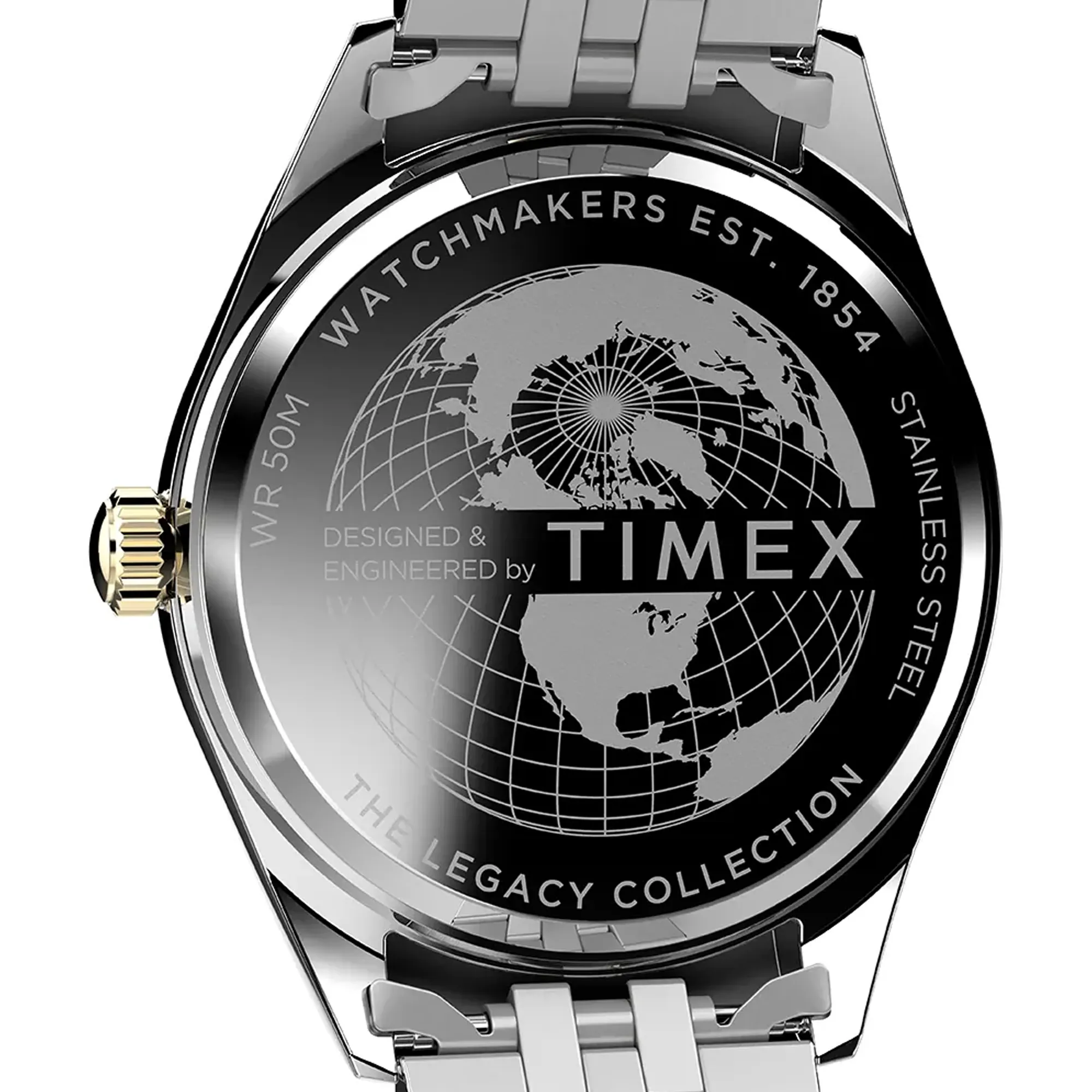 Timex Mens Legacy Day/Date Two Tone Case Blue Dial Bracelet
