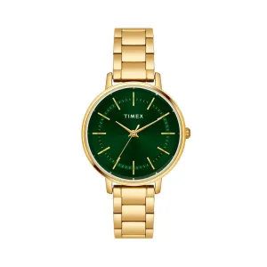 Timex Women 34 mm Size Green Dial Analog Watch- TWEL15803