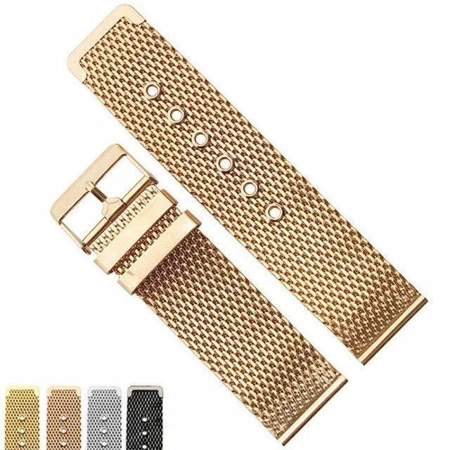 Universal Mesh Milanese Pin Buckle Replace Watch Strap