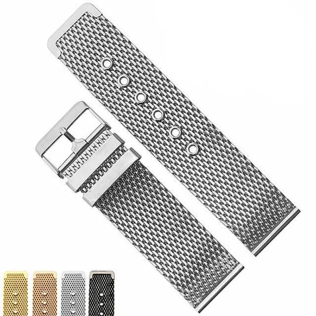 Universal Mesh Milanese Pin Buckle Replace Watch Strap