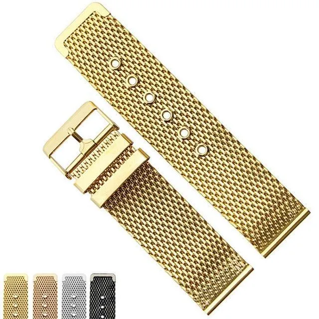 Universal Mesh Milanese Pin Buckle Replace Watch Strap