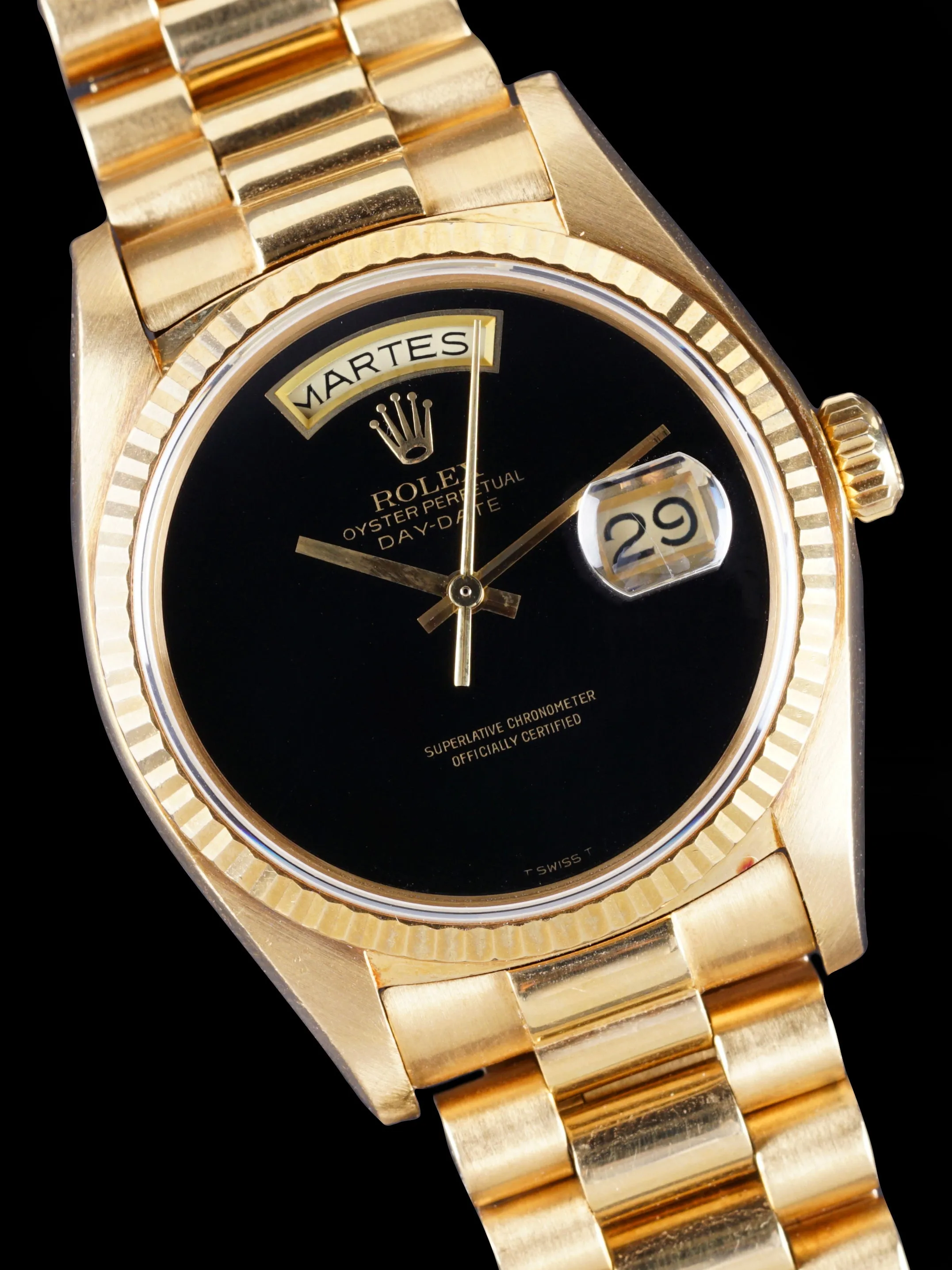 *Unpolished* 1979 Rolex Day-Date (Ref. 18038) 18k YG "Onyx Dial"