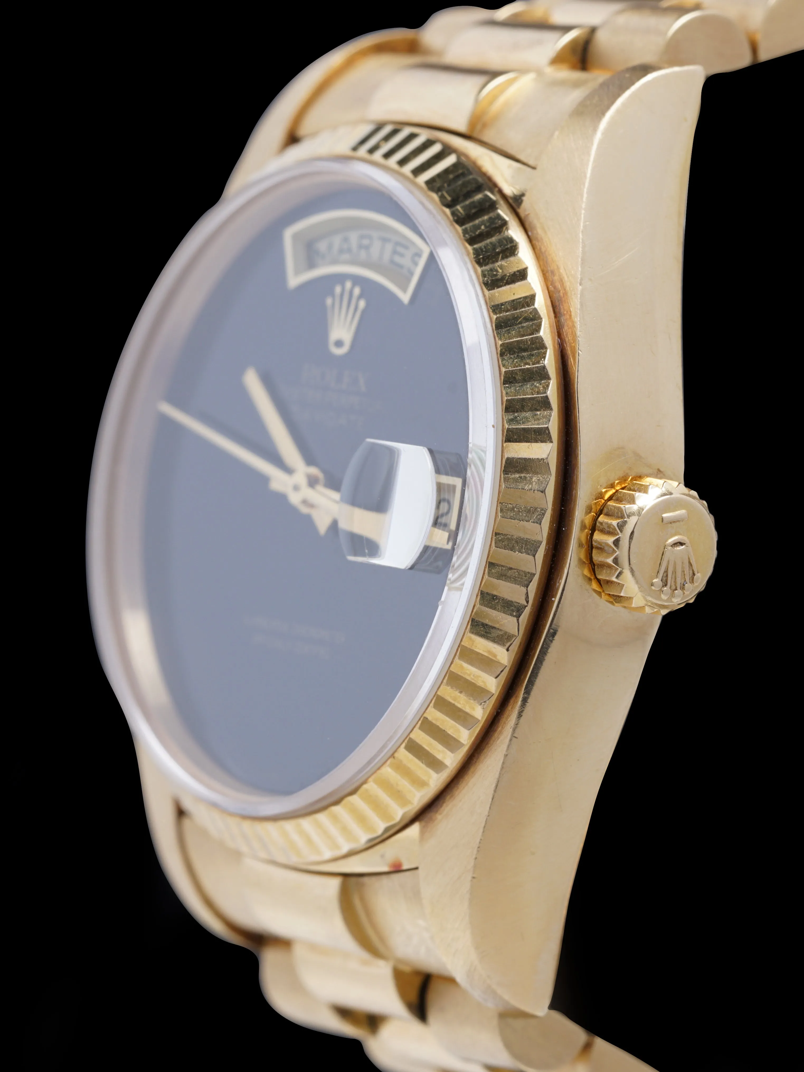 *Unpolished* 1979 Rolex Day-Date (Ref. 18038) 18k YG "Onyx Dial"