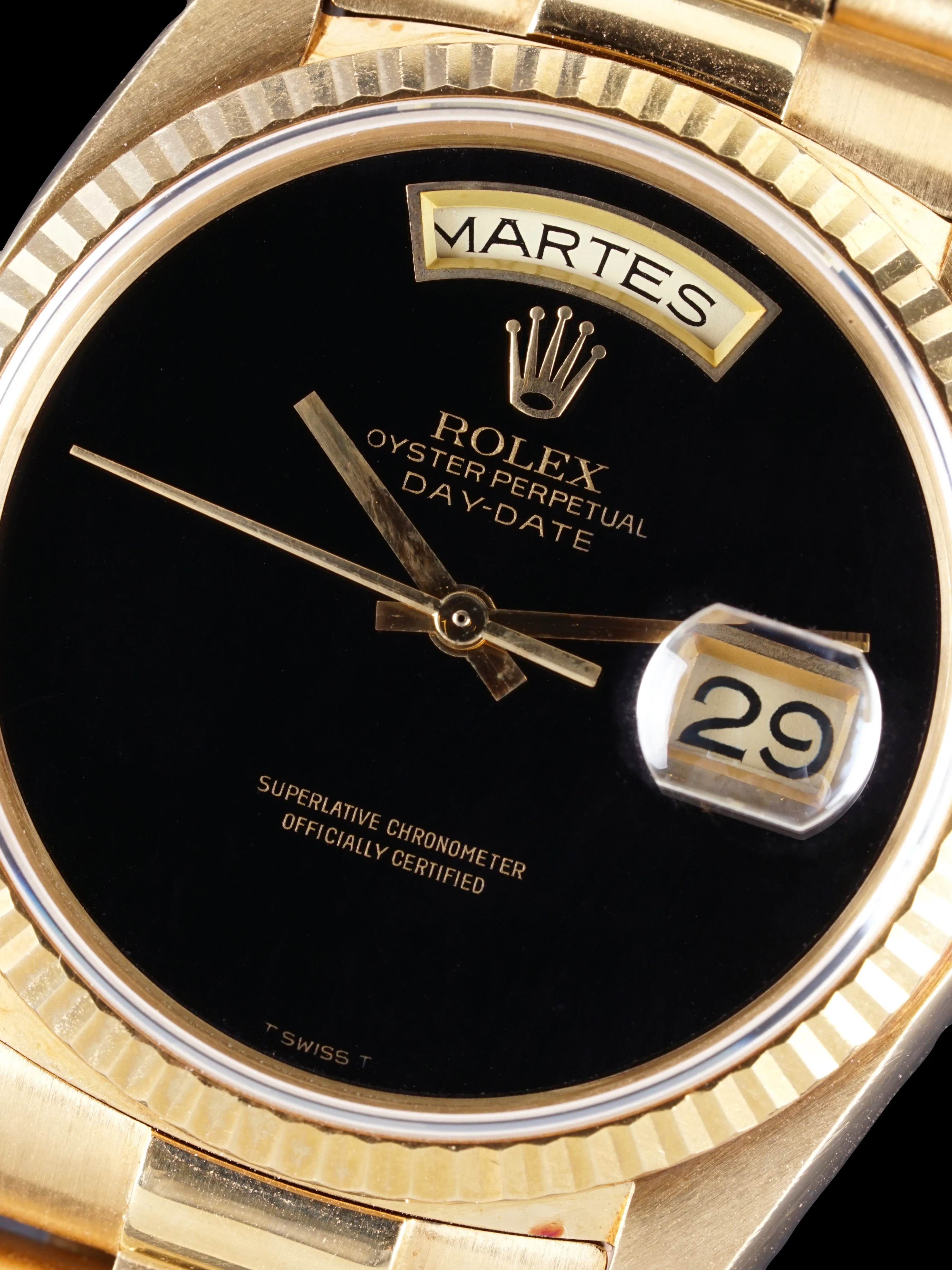 *Unpolished* 1979 Rolex Day-Date (Ref. 18038) 18k YG "Onyx Dial"