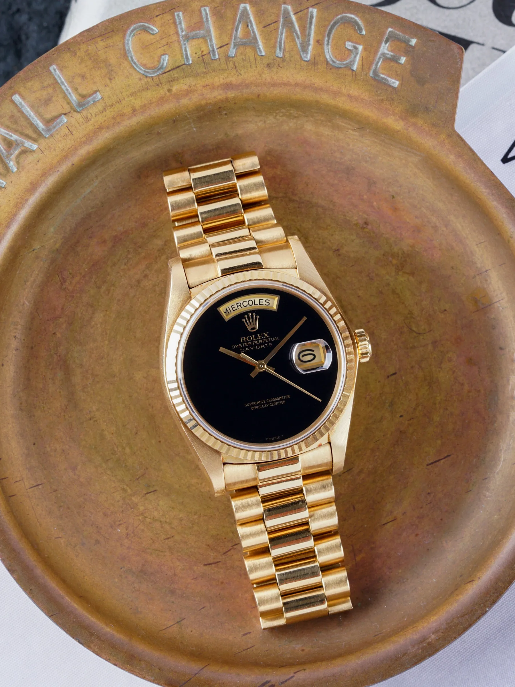 *Unpolished* 1979 Rolex Day-Date (Ref. 18038) 18k YG "Onyx Dial"