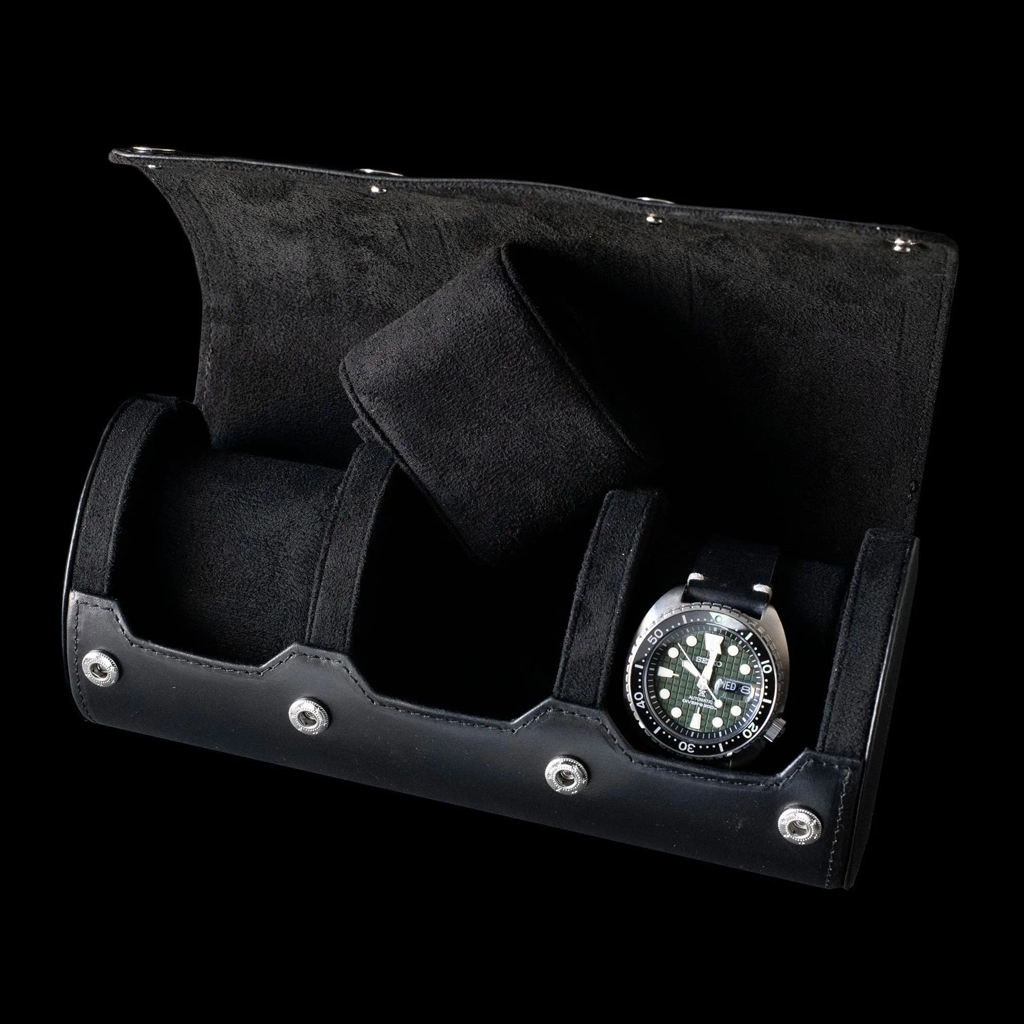 Watch Roll - Luxury Mid Range 3 Slot Slider Black